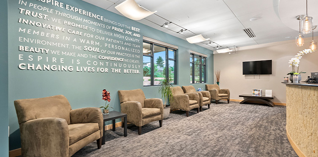 Welcoming reception area in Colorado Springs dental office