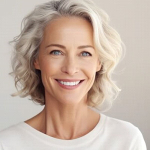 beautiful mature woman with radiant smile